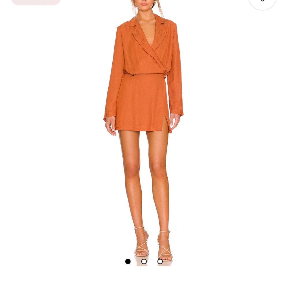 Free People Orange Blazer Textured dress